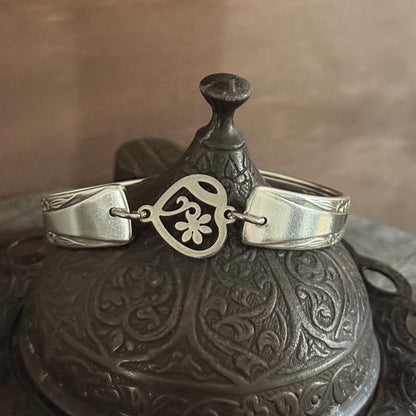 Rodd Vintage Cake Fork Bracelet with Heart Flower