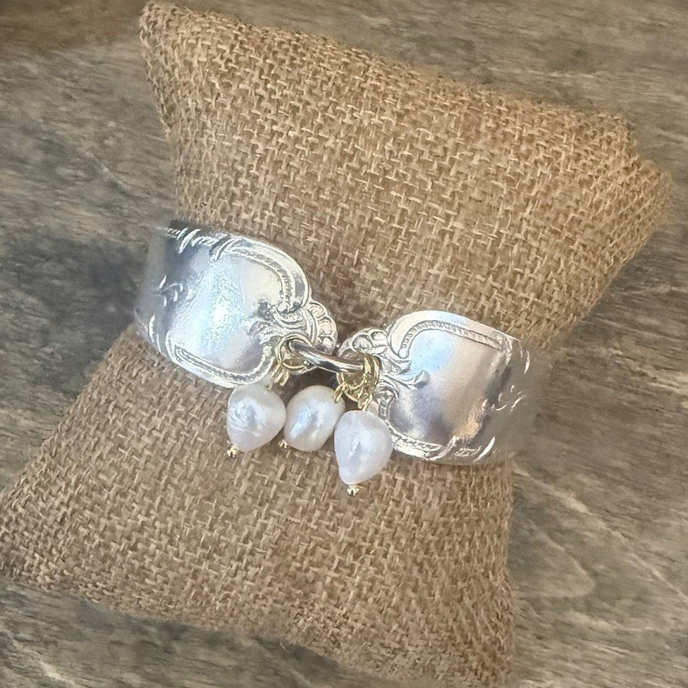 Vintage Silverware Pearl Bracelet