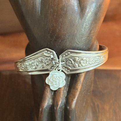 1950s Silver Pride Floral Spoon Handle Bracelet