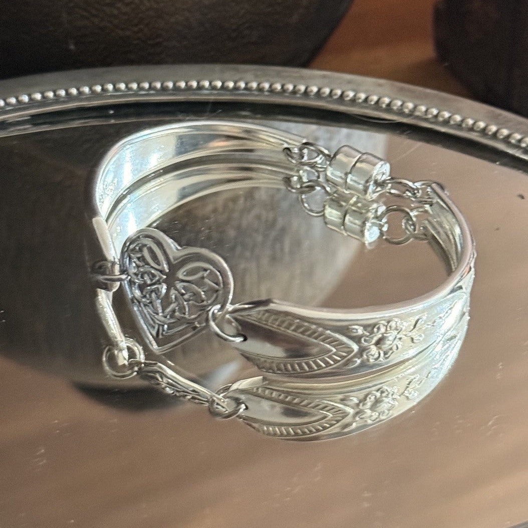 Vintage silverware Heart Bracelet