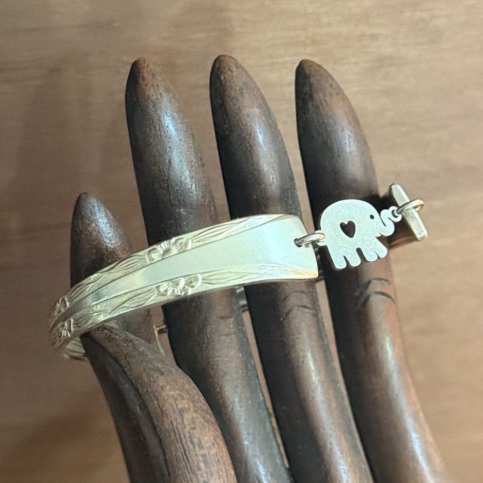 Vintage silverware Elephant Bracelet