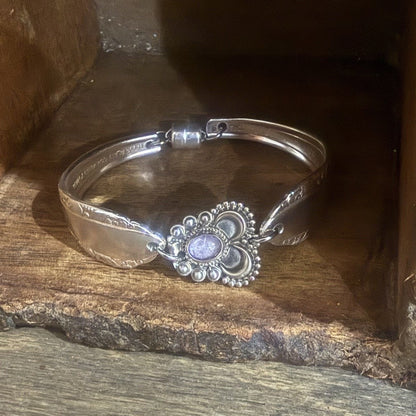 Vintage Silverware & Amethyst Bracelet