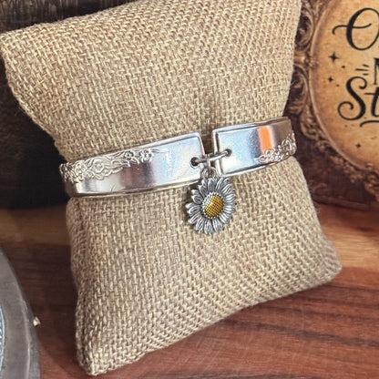 Vintage Rodd Princess Silverware Sunflower Bracelet