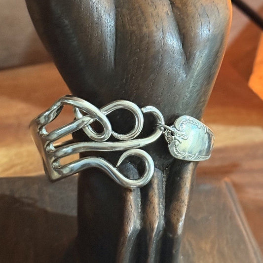 Hand Formed Fork Bracelet | Vintage Grosvenor Diane Silverware