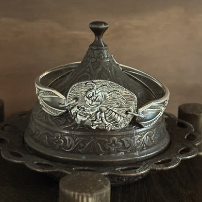 Vintage Anniversary Plate Silverware Bracelet with Bee | Wearable History