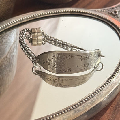 Vintage Etched Silverware Chain Bracelet
