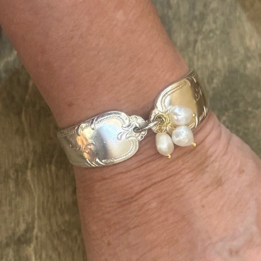 Vintage Silverware Pearl Bracelet