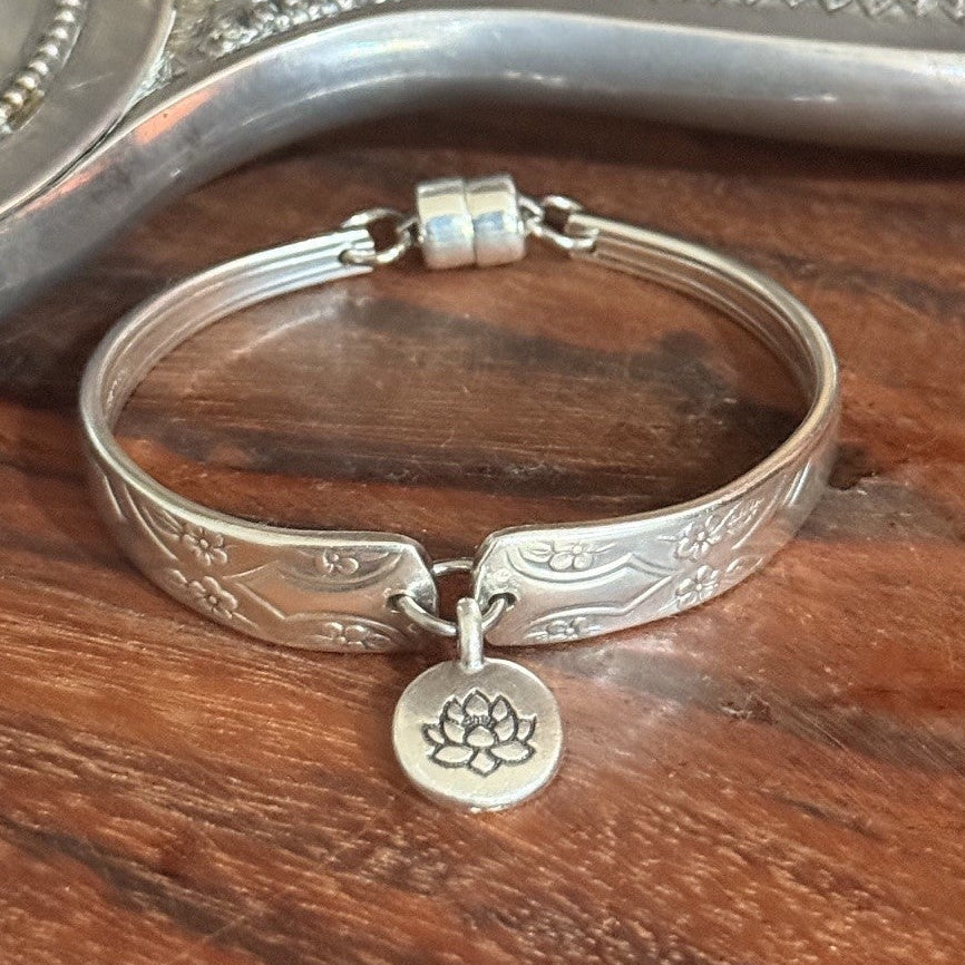 Vintage Grosvenor Gretel Silverware Bracelet | Lotus Flower
