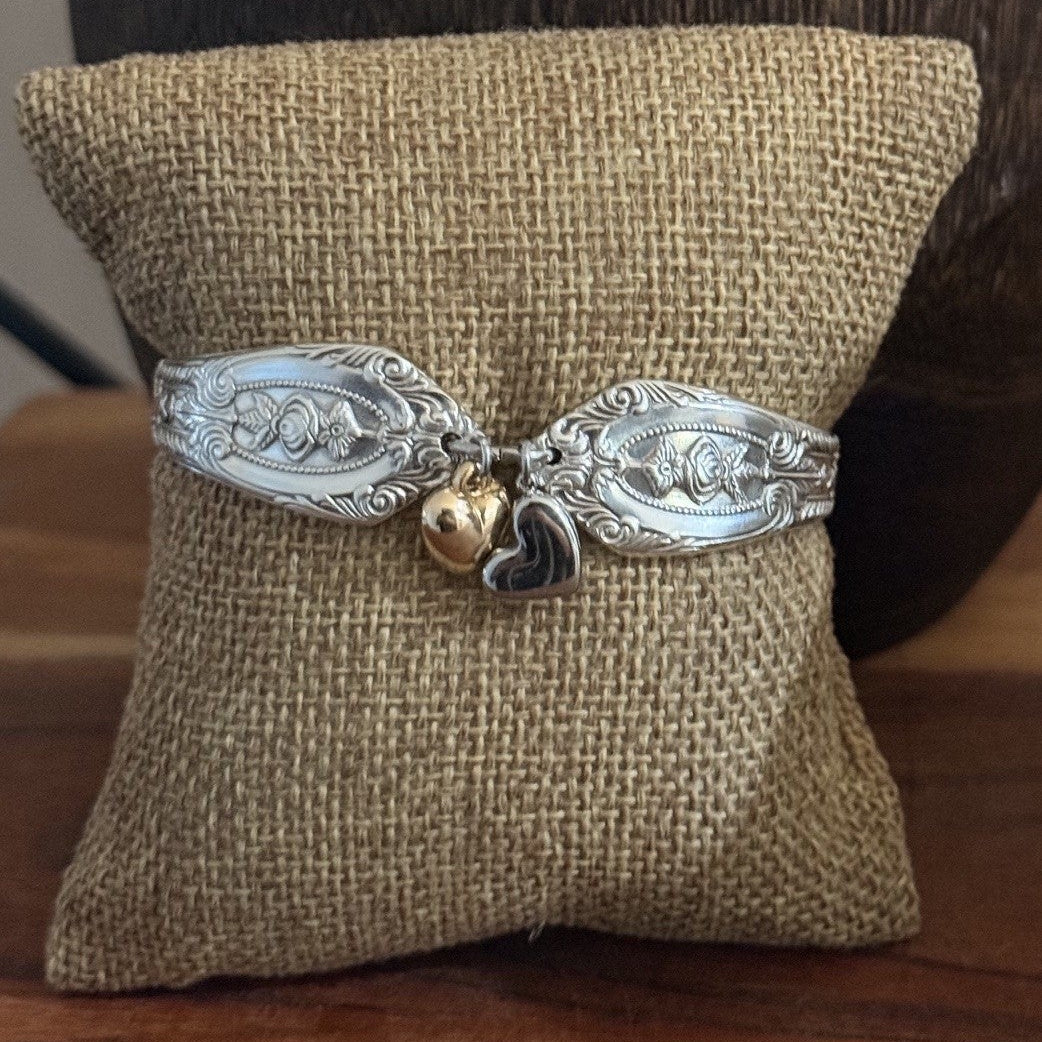1950s Rodd Royal Rose Cake Fork Handles Charm Bracelet
