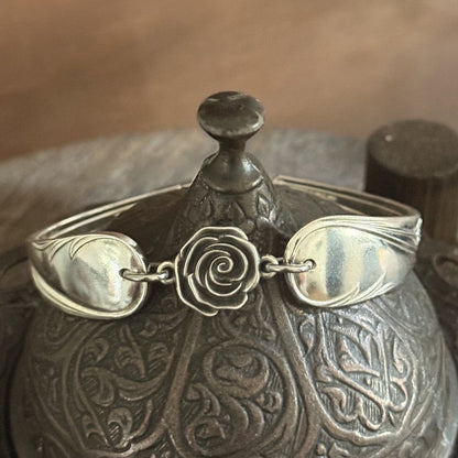 Vintage Edinburgh Fruit Spoon Handle Rose Bracelet