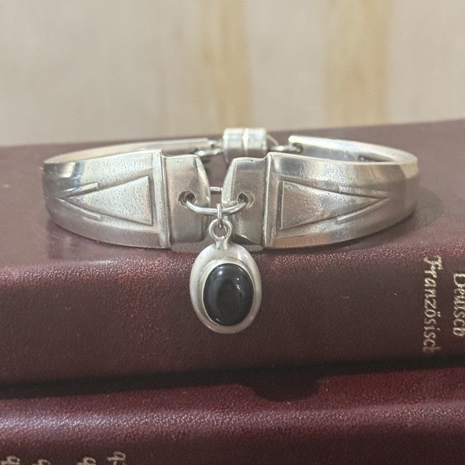 Vintage Silverware with Black Onyx Charm
