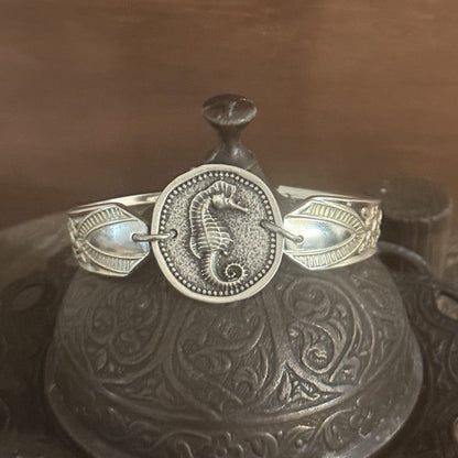 Vintage Anniversary Plate Silverware Seahorse Bracelet