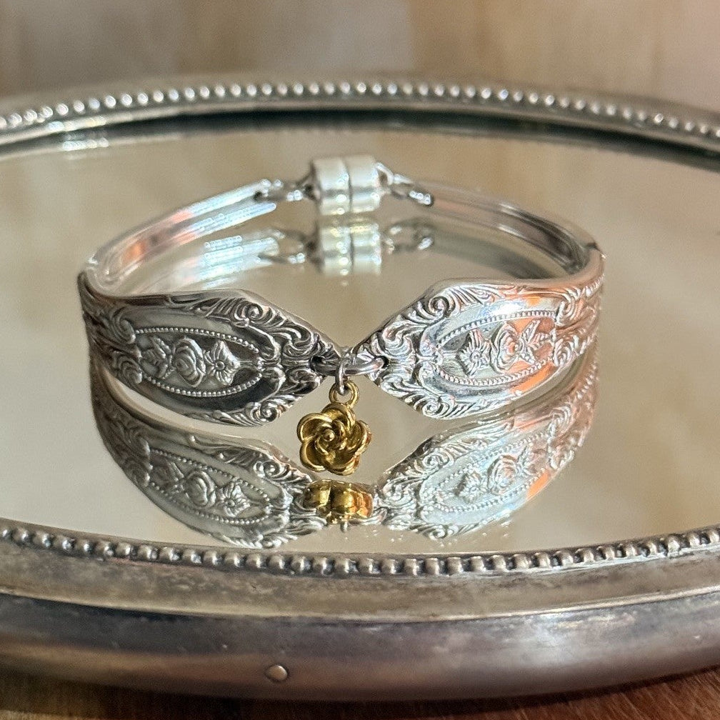 1950s Rodd Royal Rose Cake Fork Bracelet