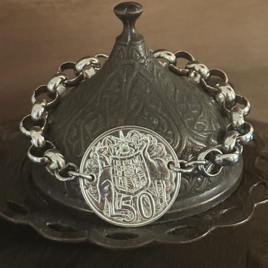 1966 Australian Round 50 Cent Coin Bracelet
