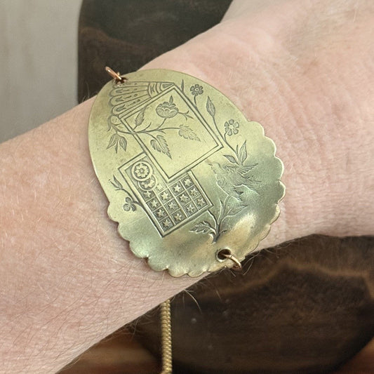 Vintage Gold Wash EPNS Serving Spoon Slider Bracelet