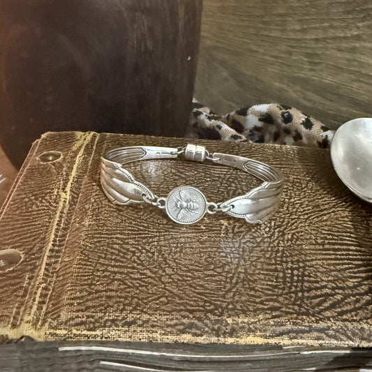 Vintage Silverware Bee Bracelet