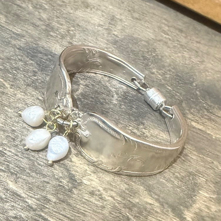 Vintage Silverware Pearl Bracelet