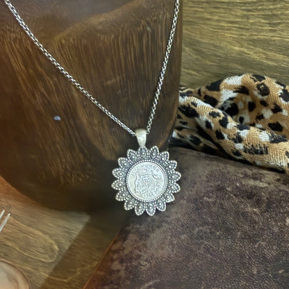 1944 Sixpence Floral Necklace