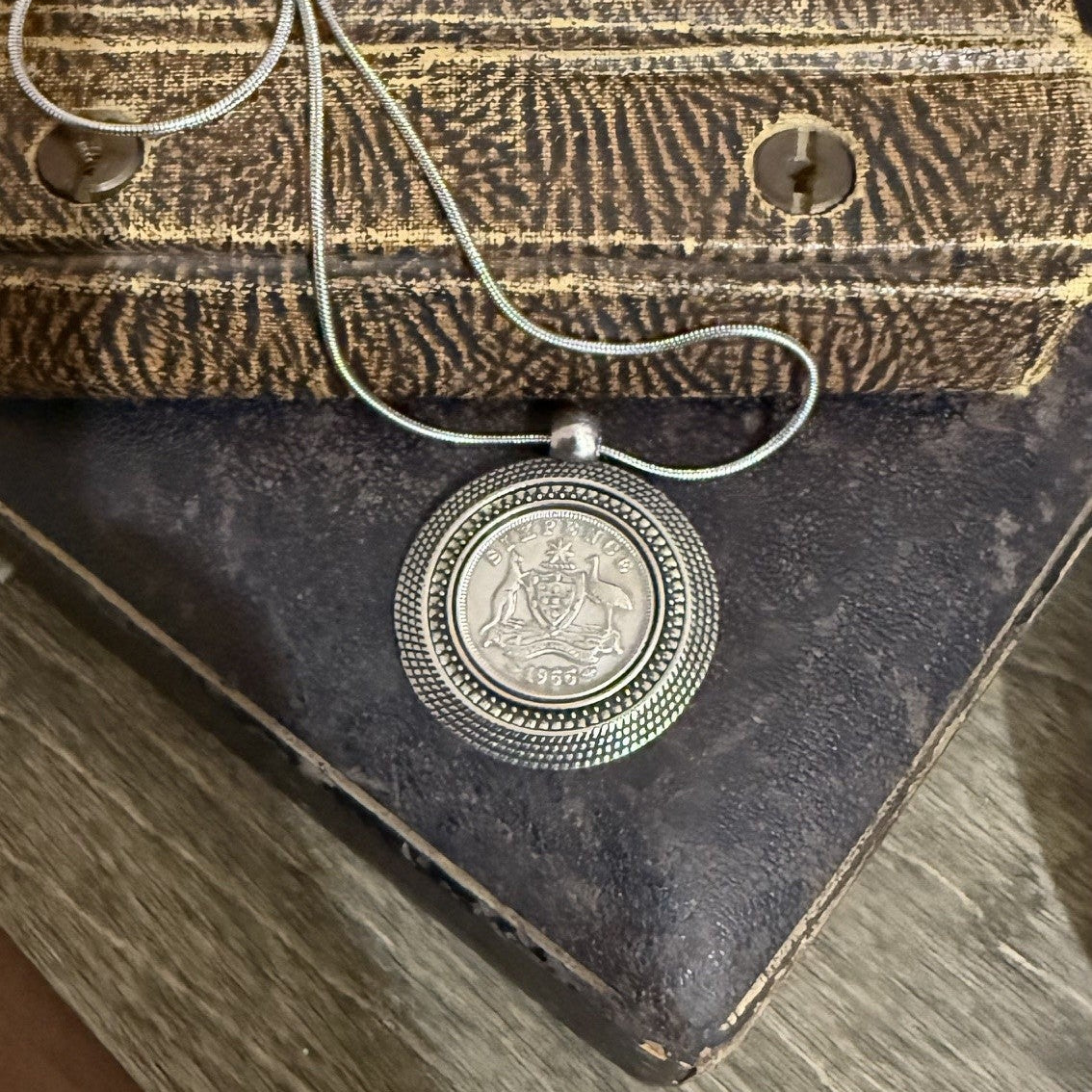 1955 Sixpence Reimagined History Necklace