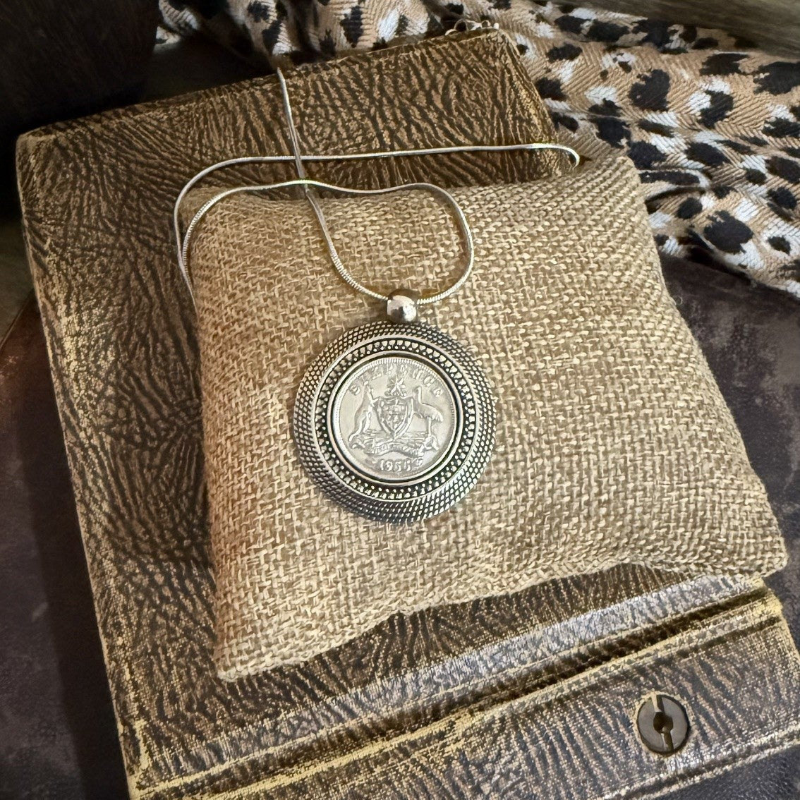 1955 Sixpence Reimagined History Necklace