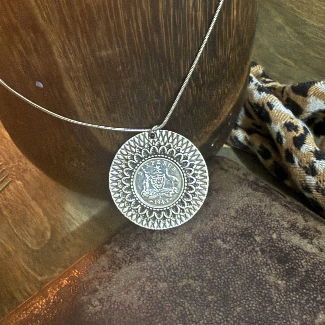 1943 Floral Disc Necklace