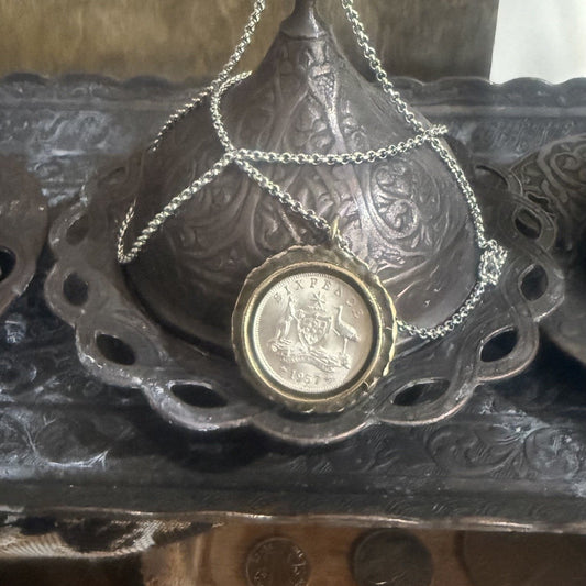 1957 Sixpence Coin Necklace