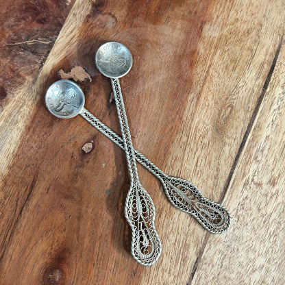 Turkish Silver Earrings - Coin Spoon Bowls
