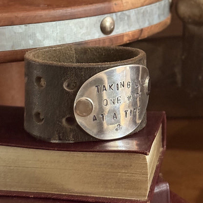Taking Life One WTF at a Time Repurposed Leather Cuff