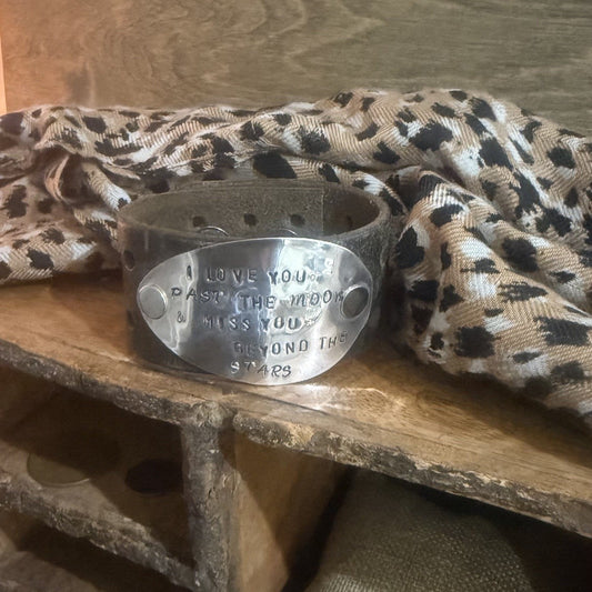 Hand stamped Leather Cuff