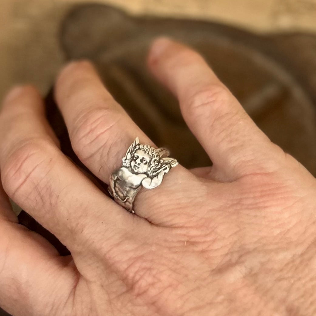 Sterling Silver Cherub Ring
