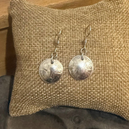 1964 Australian Threepence Coin Earrings