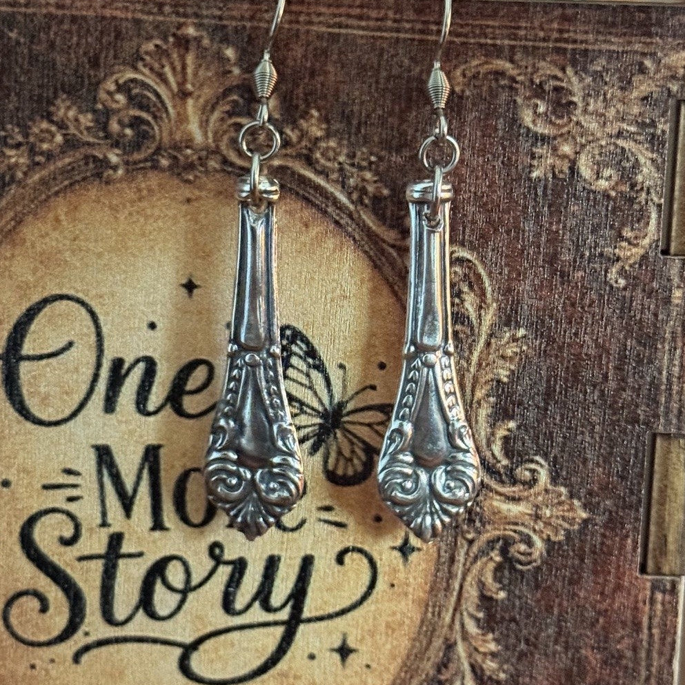 1913 Sterling Silver Spoon Handle Earrings