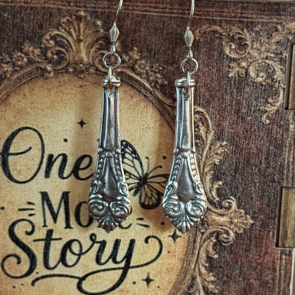 1913 Sterling Silver Spoon Handle Earrings