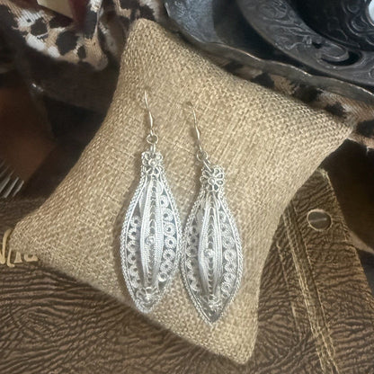 Indian Silver Filigree Earrings