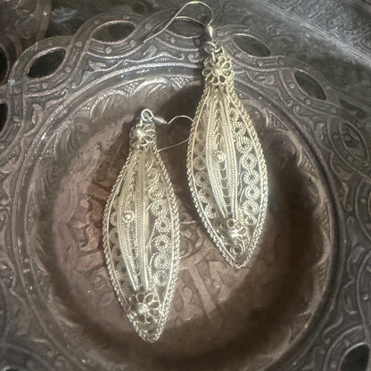 Indian Silver Filigree Earrings