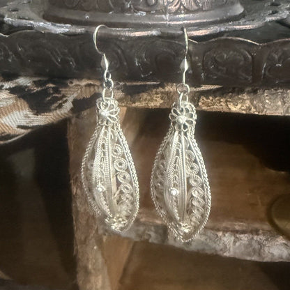 Indian Silver Filigree Earrings