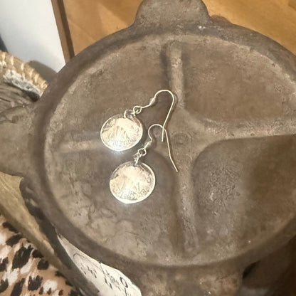 1964 Australian Threepence Coin Earrings