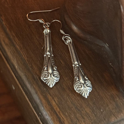 1913 Sterling Silver Spoon Handle Earrings