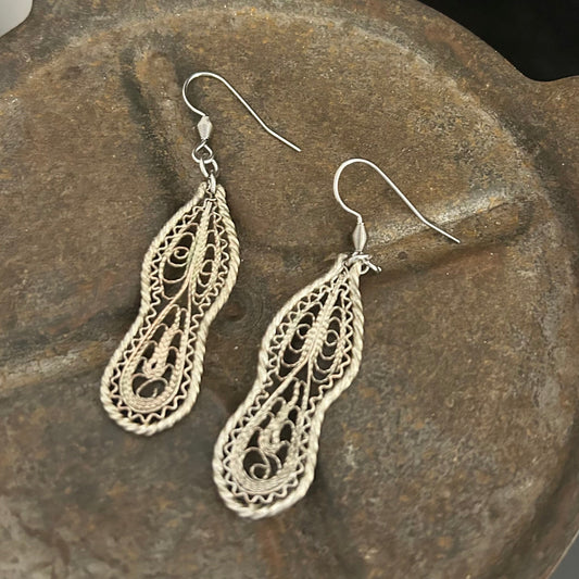 Filigree Earrings - Turkish Silver