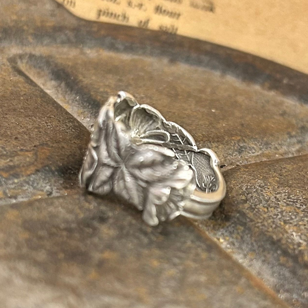 Antique Sterling Ring - Floral Design
