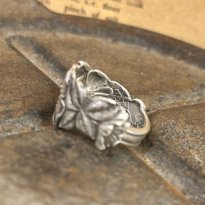 Antique Sterling Ring - Floral Design