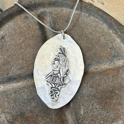 Sterling Silver Necklace - Indian Head