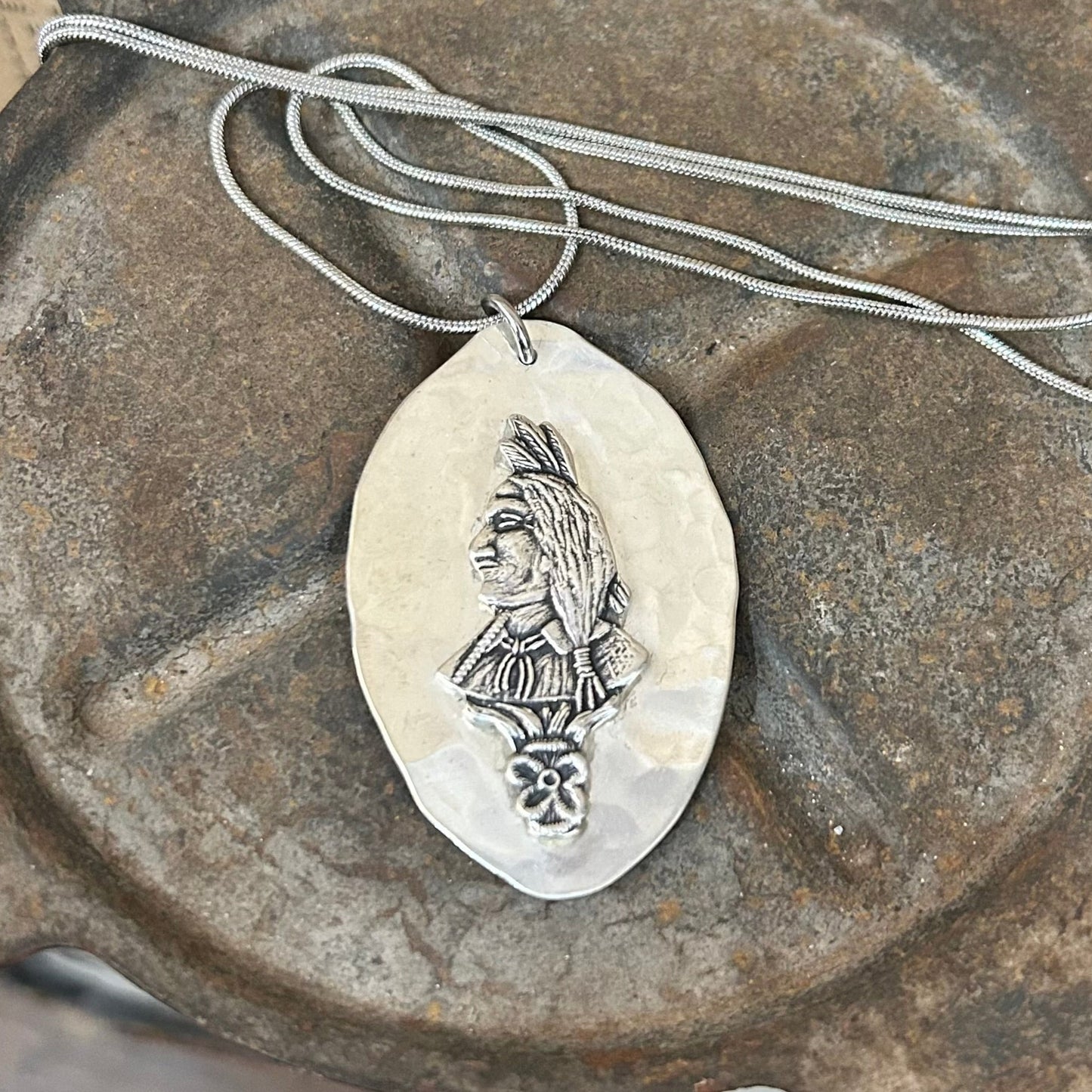 Sterling Silver Necklace - Indian Head