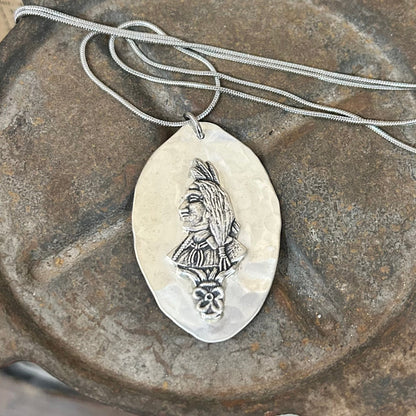 Sterling Silver Necklace - Indian Head