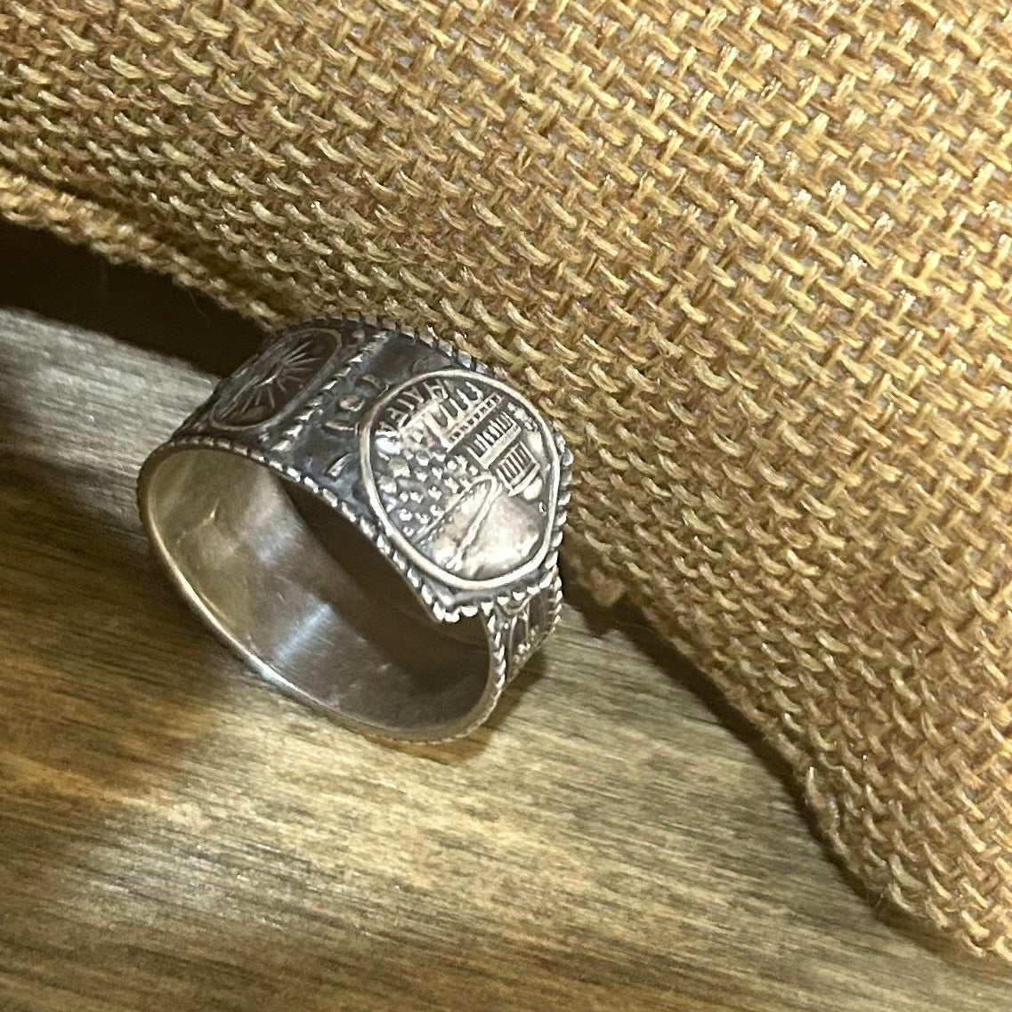 Sterling Silver Band Ring — Israeli Spoon Handle, Judaic Symbolism