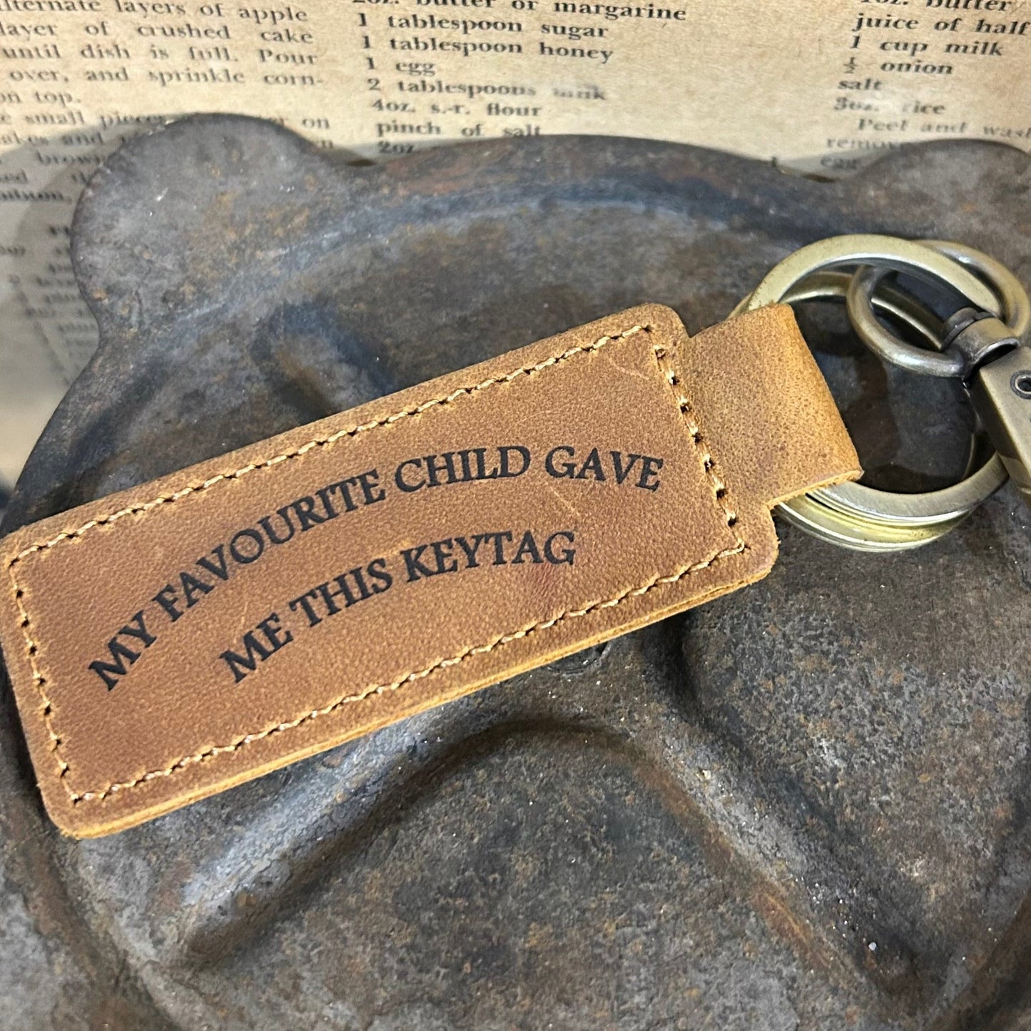 Keytag - Tan Leather