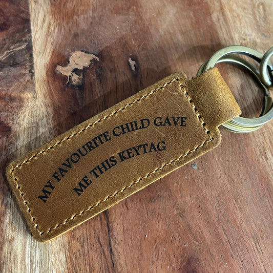 Keytag - Tan Leather