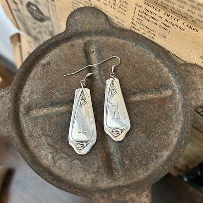 Silverware Earrings - Monogram A