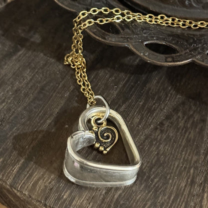 Vintage Teaspoon Handle Heart Necklace