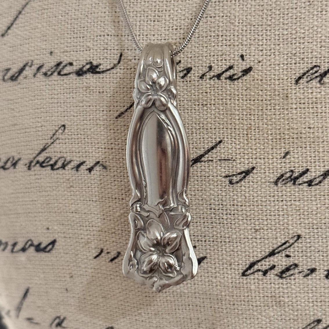 WM. A. Rogers Early 1900s Floral Spoon Handle Necklace